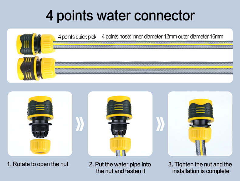 D&eacute;tails de l'enrouleur et du chariot de tuyau pivotant robuste de jardin