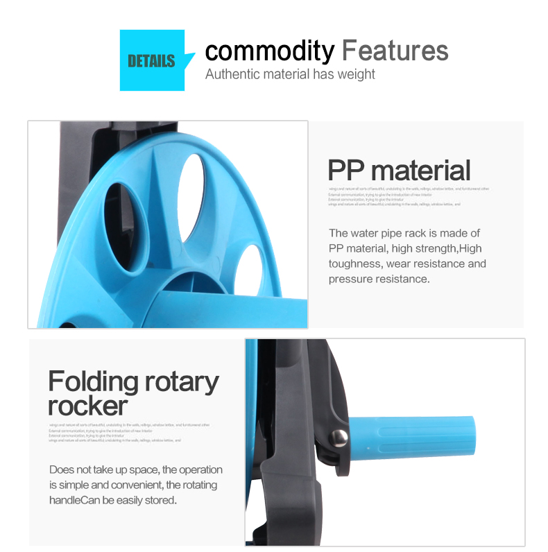 Caract&eacute;ristiques de l'enrouleur et du chariot de tuyau pivotant robuste pour jardin